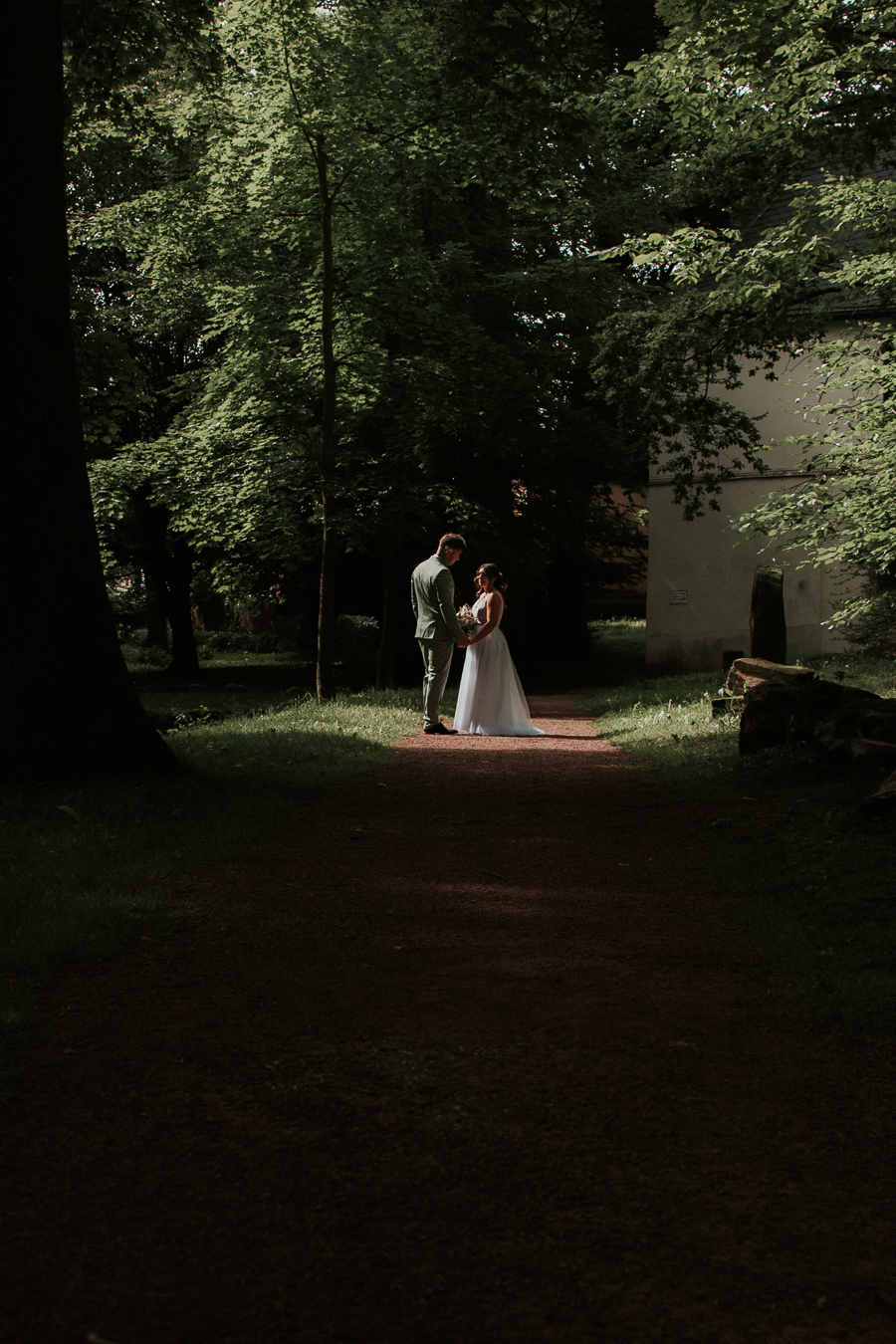 Hochzeitsfoto mit schönem natürlichen Licht